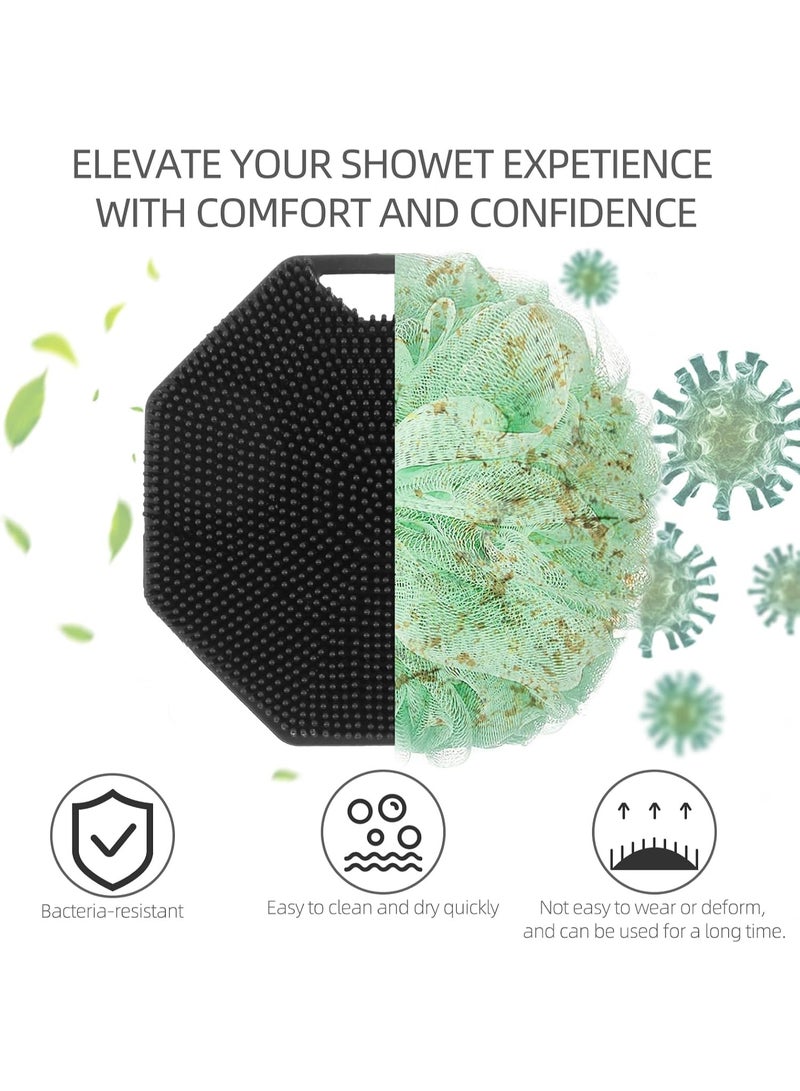 3Pack Silicone Body Scrubber,Body Buffer Exfoliating Brush with Silicone Loofah, Bath & Body Brushes for Men Women Kids Pets use in Shower, Scalp Exfoliator Hair Shampoo Skin Cleaning Brush - Image 5